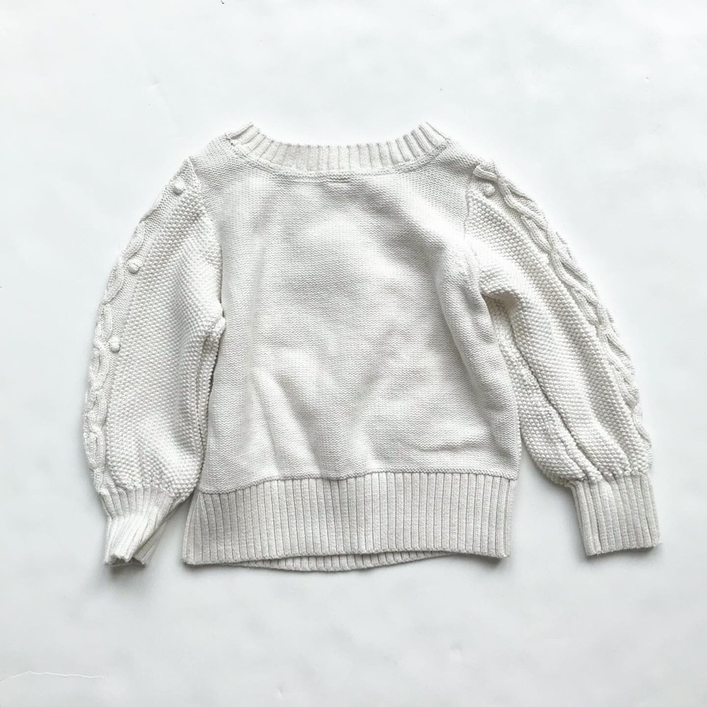BabyGap Ivory cable knit crew neck sweater EUC 4T - Picture 5 of 5